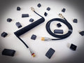 Jet Black Coiled Aviator Cable, USB-C to USB-A, GX16 Detachable 5-Pin