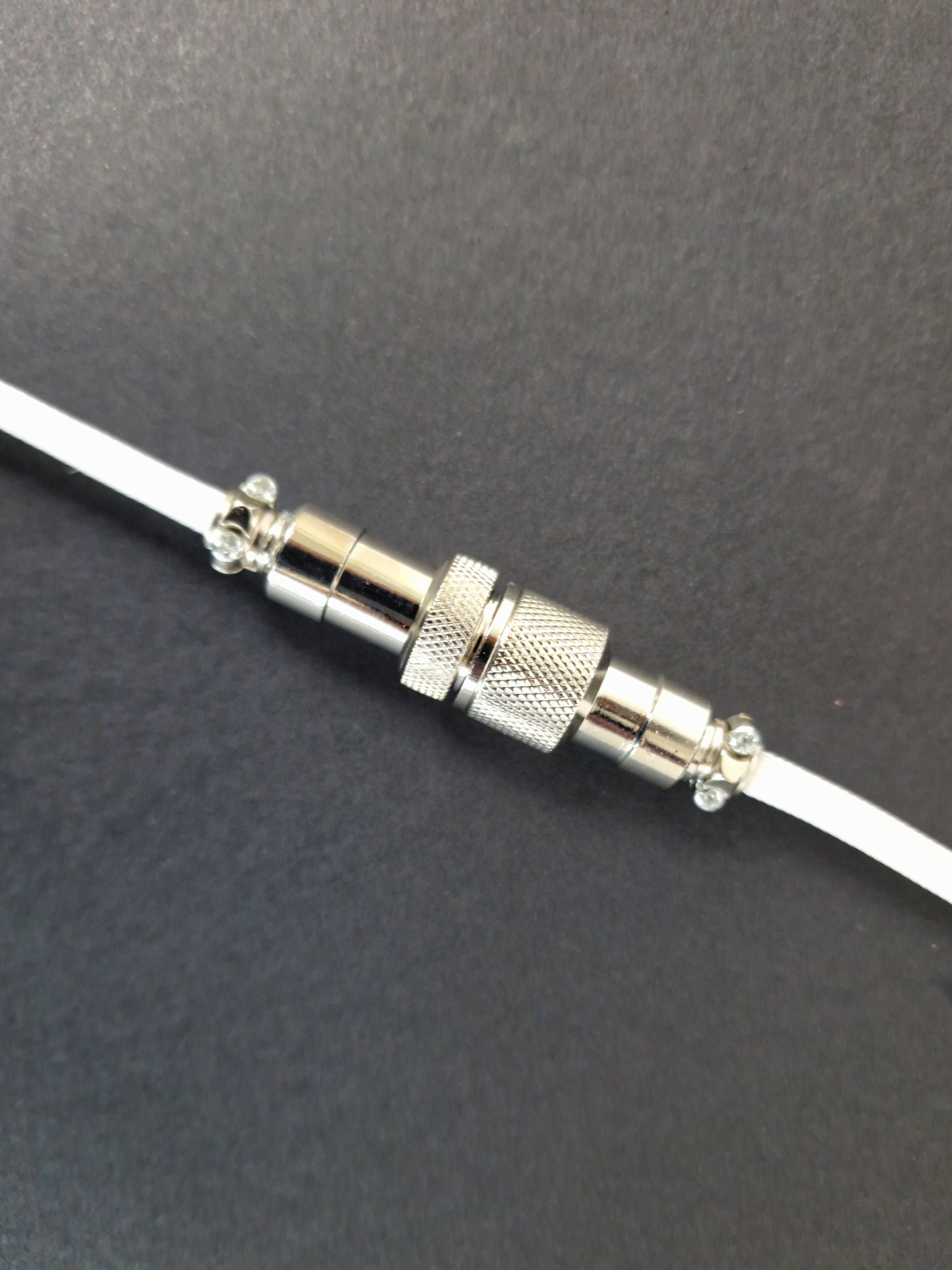 Oxford White Coiled Aviator Cable - USB-C Mechanical Keyboard Wire