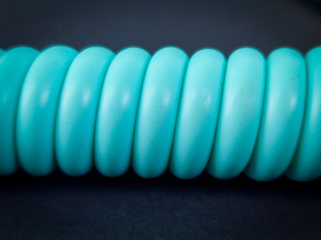 Cyan Coiled Aviator Cable, USB-C to USB-A, GX16 Detachable 5-Pin